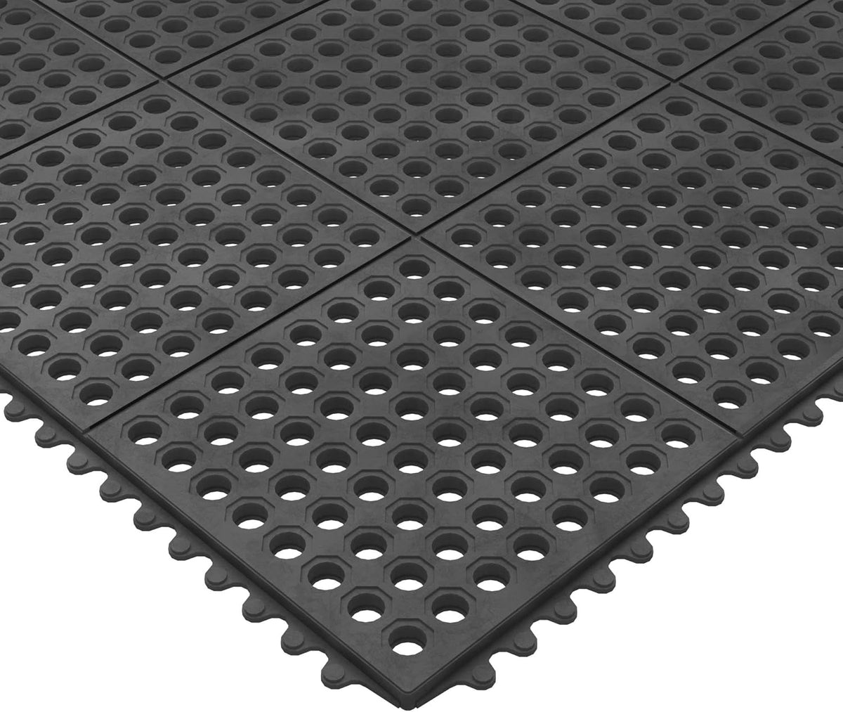 Ottomanson Heavy Duty Rubber Floor Mat – Non-Slip, Waterproof, Easy to Clean – Anti-Fatigue Mat for