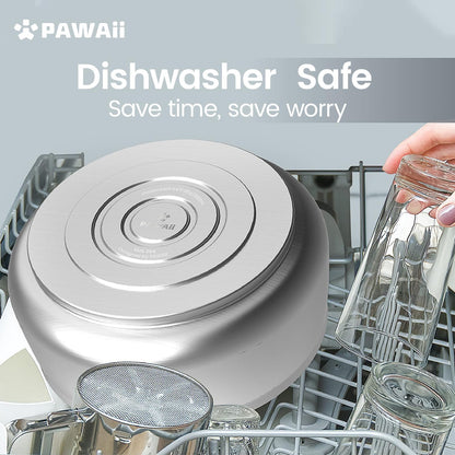 Pawaii Stainless Steel Dog Bowl with Non-Slip Rubber Base & Double Wall Insulation - Durable Design