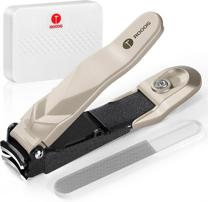 Nail Clippers for Men Women with Catcher,No Splash Ultra Sharp Professional Heavy Duty Nail