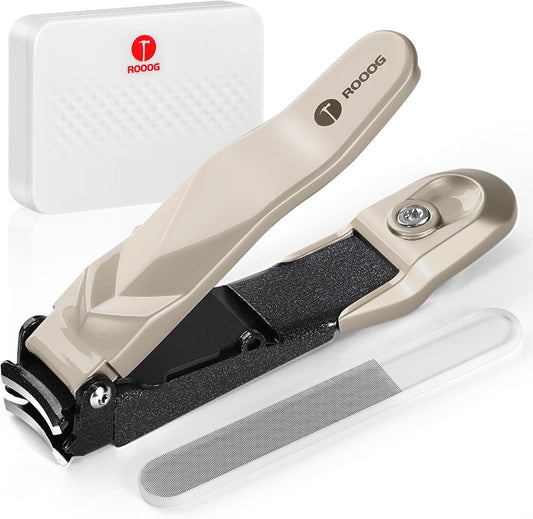 Nail Clippers for Men Women with Catcher,No Splash Ultra Sharp Professional Heavy Duty Nail