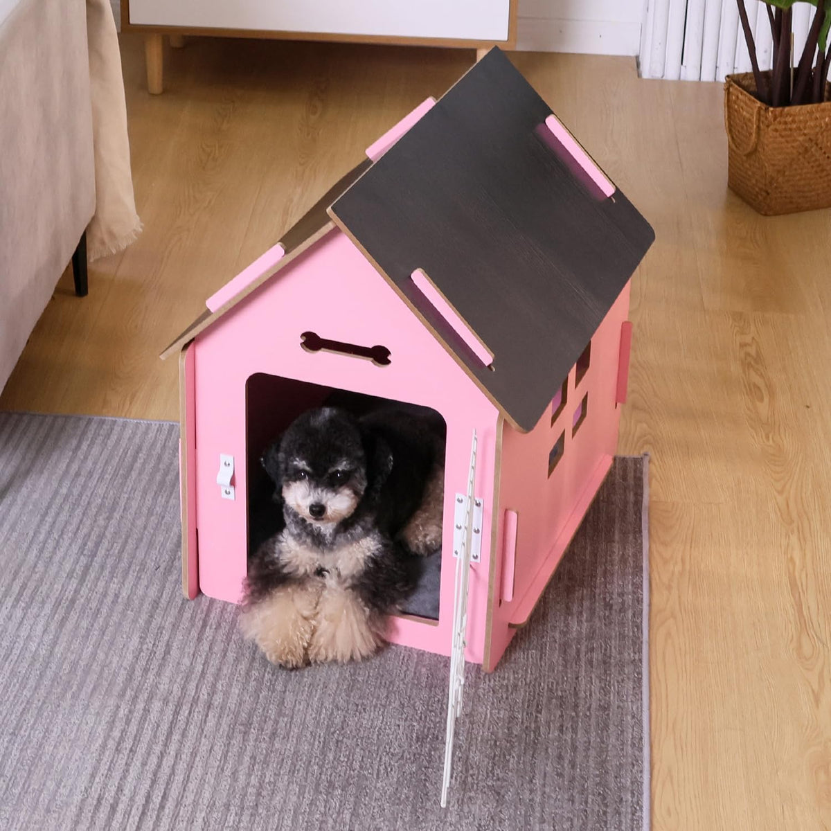 Dog House Indoor for Small Dogs or Cats, Cozy Wooden Design, Small Indoor Bed House, with Air Vents