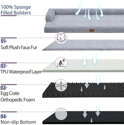 Orthopedic Dog Beds for Extra Large Dogs, Waterproof Dog Beds XLarge, Memory Foam Dogs Couch Beds