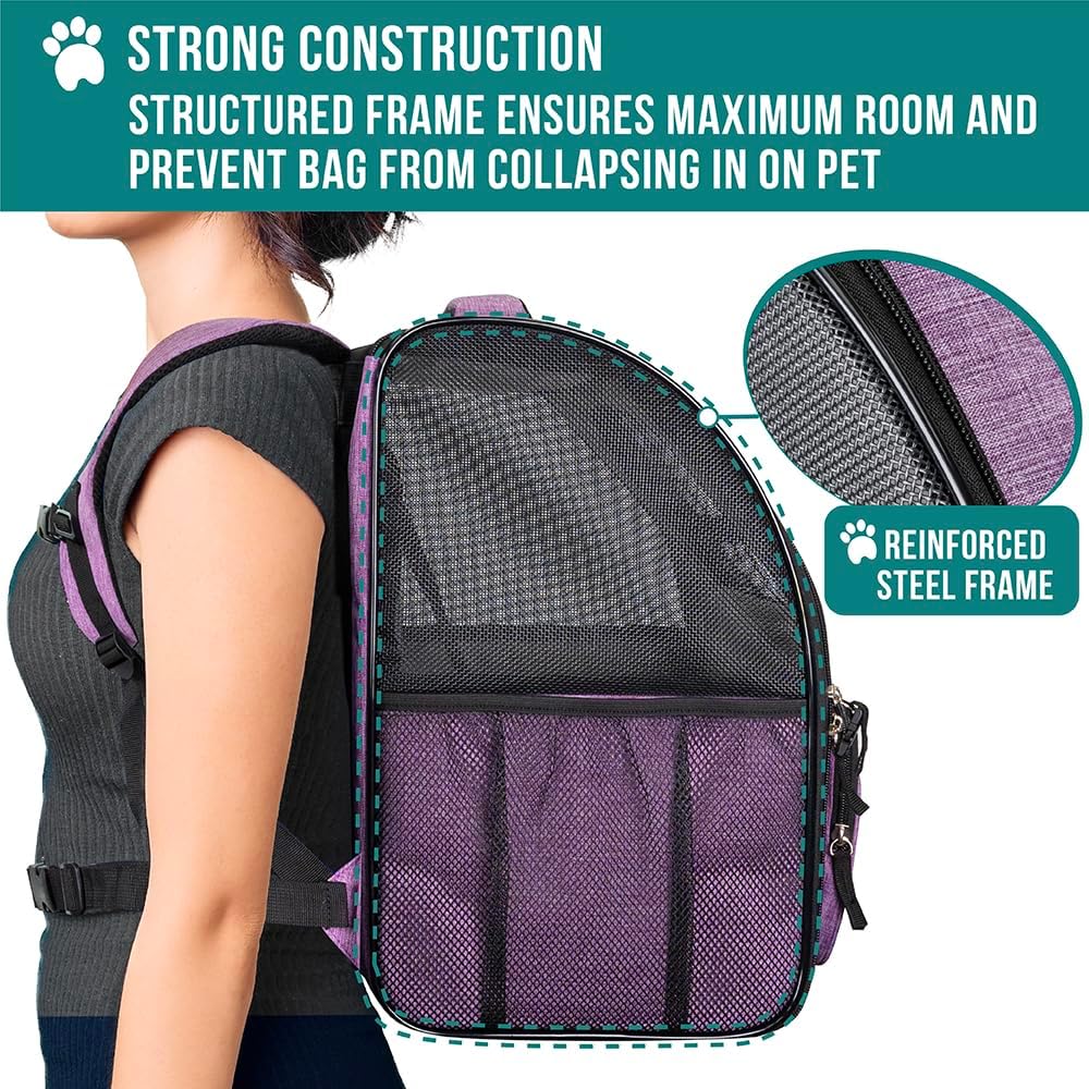 PetAmi Dog Backpack Carrier for Small Large Cat, Pet, Puppy, Ventilated Pet Hiking Backpack Travel