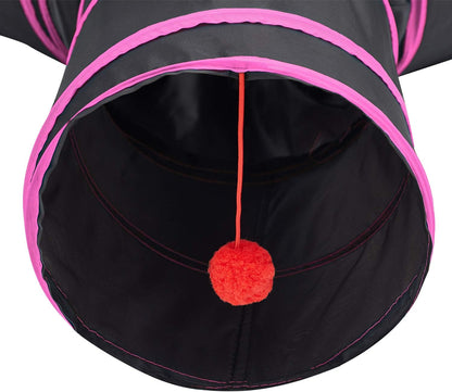 Tempcore 3 Way Collapsible Cat Tunnels, Indoor Cat Toys with Peek Hole & Ball, Perfect for Kittens