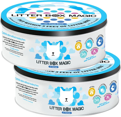 Cat Litter Deodorizer Jar (Fresh Scent, 16 Oz, Pack of 2) - Cat Litter Odor Absorber Gel In A Jar