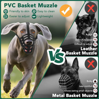 Mayerzon Dog Muzzle for Medium Large Dogs, Humane Basket Muzzle, Soft & Lightweight & Adjustable |