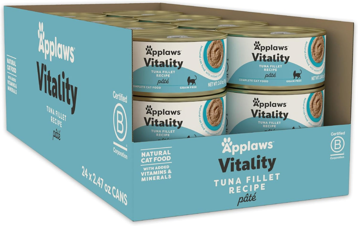 Applaws Vitality Wet Cat Food Paté, Natural Canned Cat Food, Wet Food for Cats with Added Vitamins