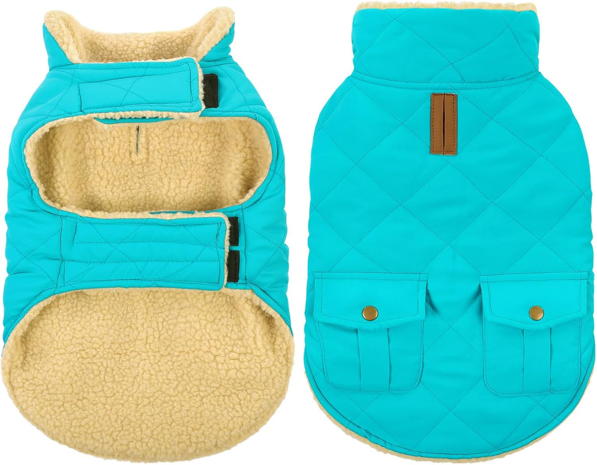 Queenmore Warm Dog Coat, Cold Weather Puffer Dog Coat Vest, Quilting Winter Pet Jacket Ultra Thick