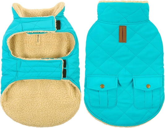 Queenmore Warm Dog Coat, Cold Weather Puffer Dog Coat Vest, Quilting Winter Pet Jacket Ultra Thick