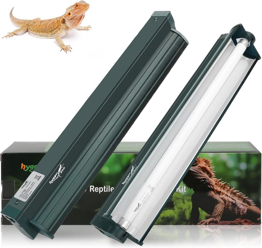 T5 Reptile Light Fixture Green Combo Kit 8W Light Fixture Reptile Terrarium Hood 10.0 UVB Light