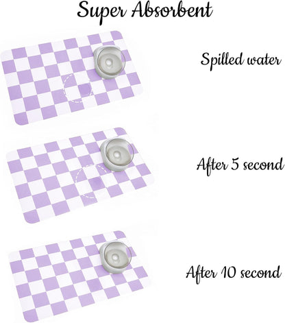 Ralxion Checkered Dog Feeding Mat, Absorbent Mats for Dog Food and Water Bowl, Dispenser, Aesthetic