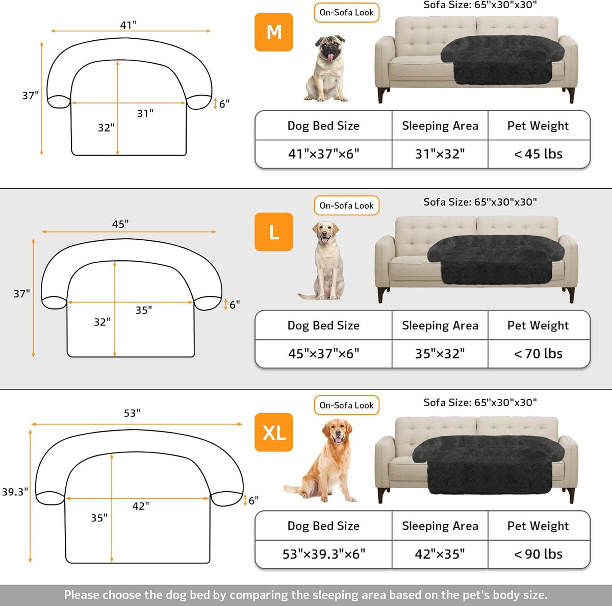 Calming Dog Bed Fluffy Plush Dog Mat for Furniture Protector with Removable Washable Cover for