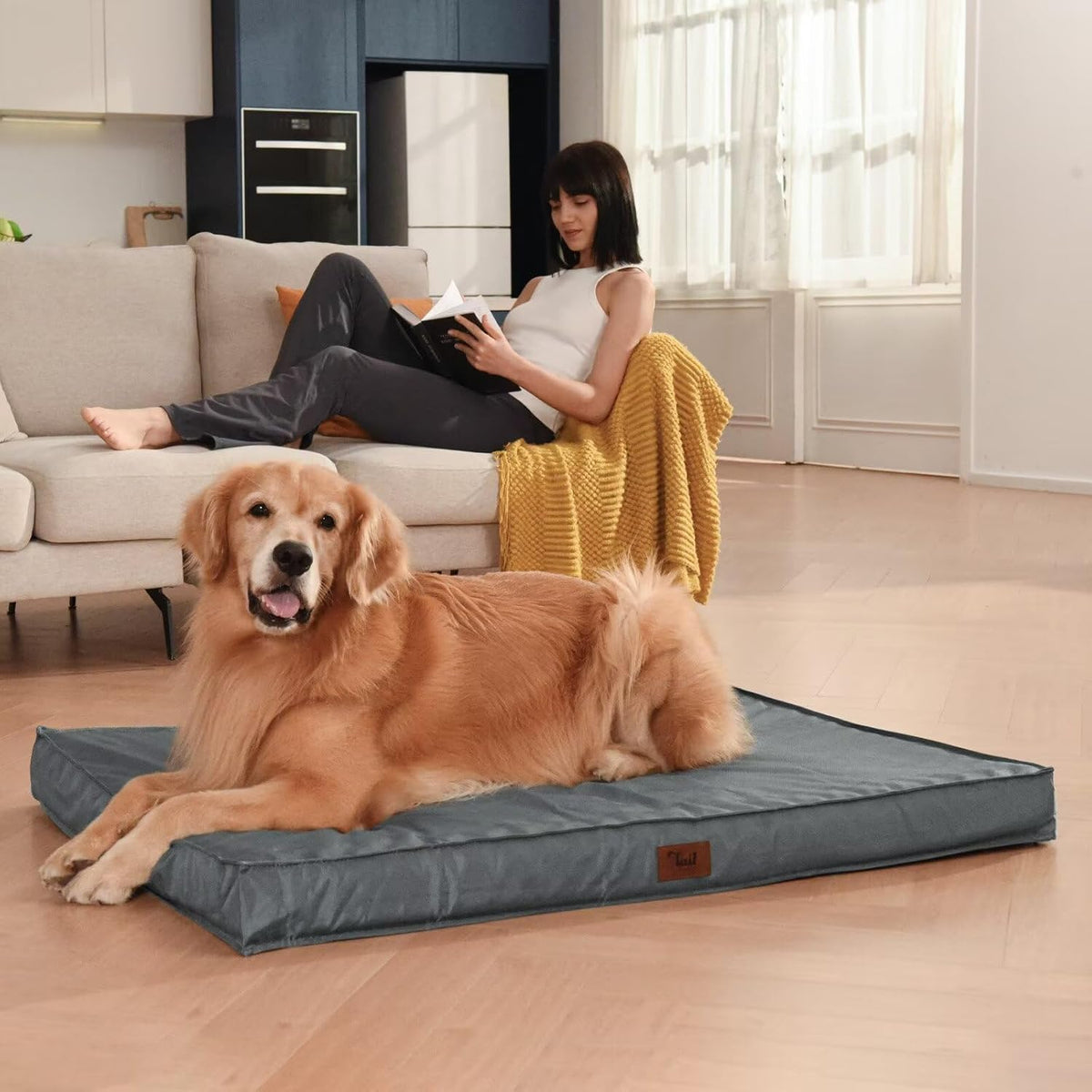 Orthopedic Dog Bed for Large Dogs, Big Waterproof Dog Bed Washable Pet Bed for Large Sized Dogs