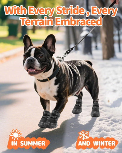 Dog Shoes for Small Dogs, Double Binding Straps Puppy Boots & Paw Protectors for Summer Hot