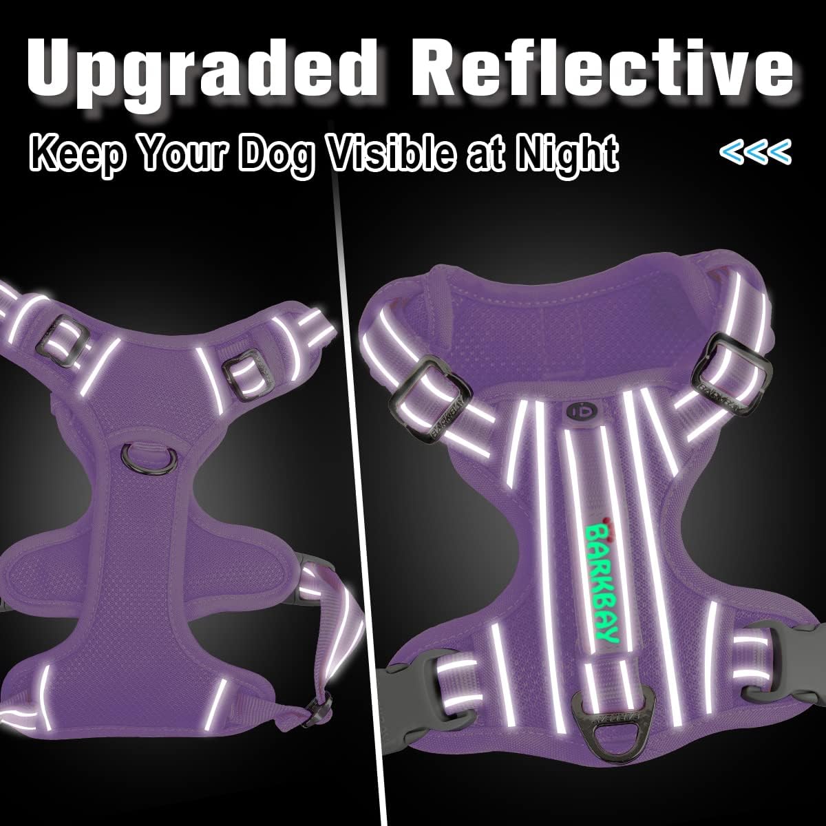 BARKBAY Dog Harness No Pull with ID Tag Pocket - Heavy Duty, Reflective, Easy Control for Large
