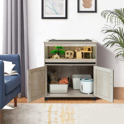 unipaws Hedgehog Cage with Storage Cabinet, Hamster Cage for Rat and Guinea Pigs, Clear Transparent