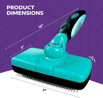 Hertzko Dog Brush for Shedding - Self Cleaning Slicker Brush for Dogs and Cats - Gently Removes