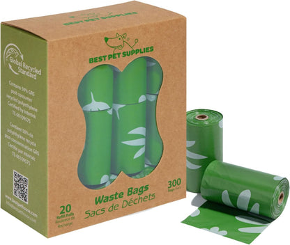 Best Pet Supplies Poop Bags for Dogs, 50% Post-Consumer Recycled Content dog waste bags on rolls