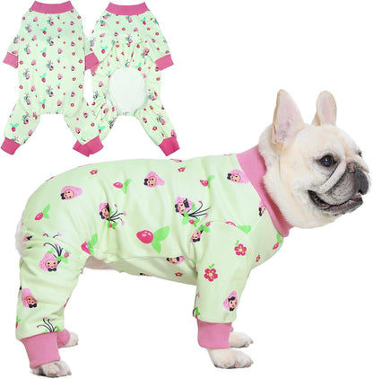 4-Legged Dog Pajamas for Medium & Large Dogs - Soft Cotton Dog Pjs Onesie with 4-Way Stretch, Cozy