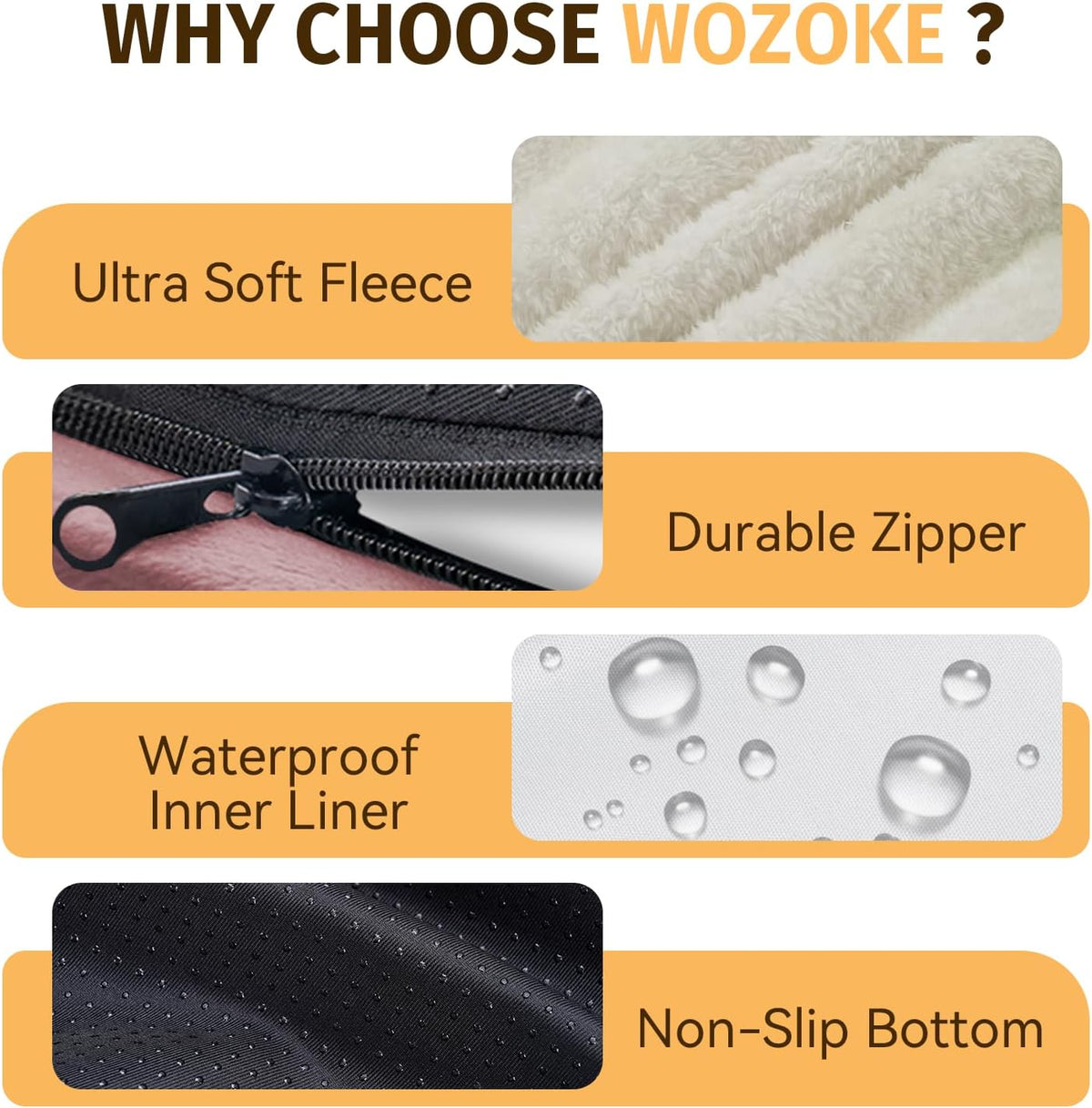 Orthopedic Waterproof Large Dog Bed: Memory Foam Washable Dog Bed with Bolsters - XL Removable