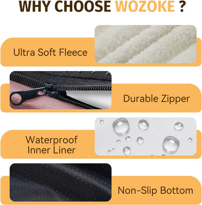 Orthopedic Waterproof Large Dog Bed: Memory FoamWashable Dog Bed with Bolsters - Removable