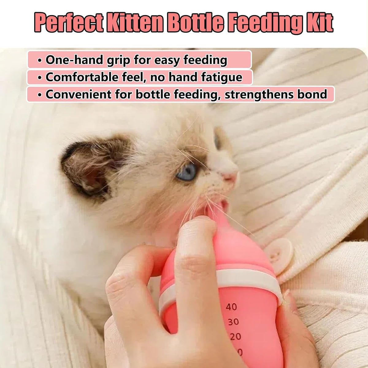 Kitten Bottles for Nursing,Puppy Bottles for Nursing Puppy Milk, Anti-Choking Puppy Feeder Design