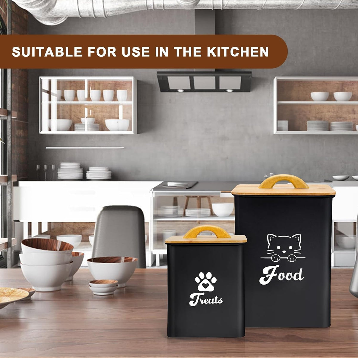 Cat Food Storage Container with Scoop, 2PCS Cat Food Storage Container with Lids Airtight, Cat
