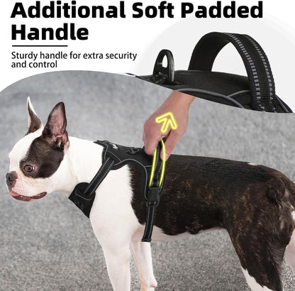 PUPTECK No Pull Dog Harness for Large, Adjustable Reflective Dog Harness with Handle Easy Control