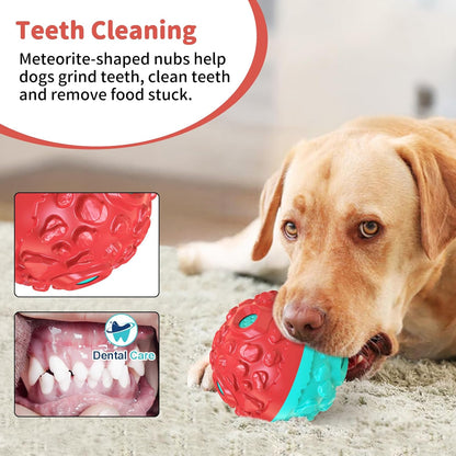 Dog Ball for Aggressive Chewers - Interactive Dog Toy Balls Fun Squeaky Sound to Keep Them Busy