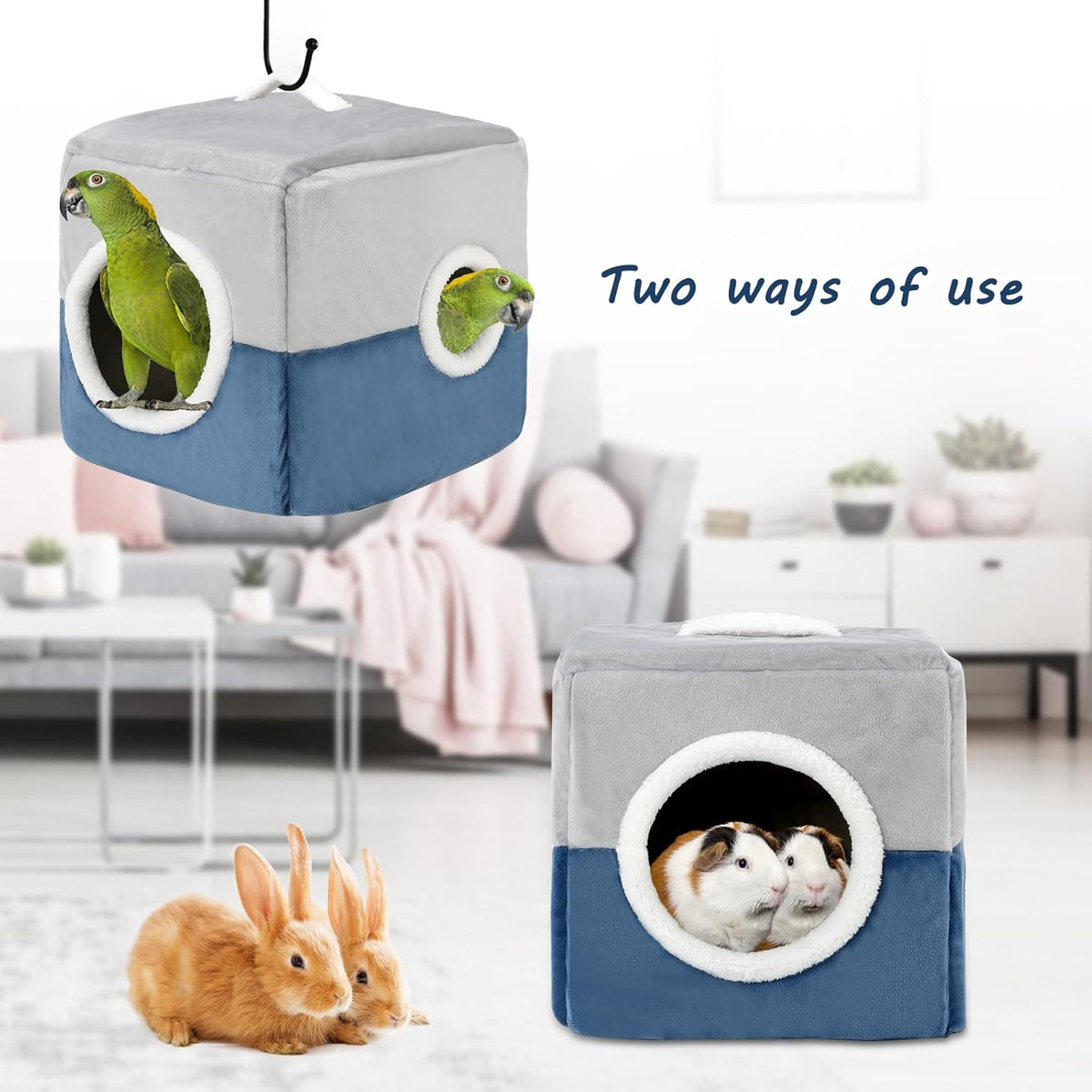 Large Size Parrot Nest House Bed, Winter Warm Bird Snuggle Hut Comfortable Hanging Birds House Cage