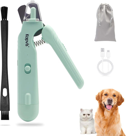 2-in-1 Dog & Cat Nail Clipper and Grinder,LED Lights & Safety Guard for Large Medium Small Dogs