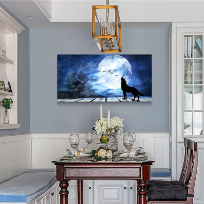 Canvas Wall Art For Bedroom Wall Decoration For Living Room Large Size Luminous Scenery Wolf Wall