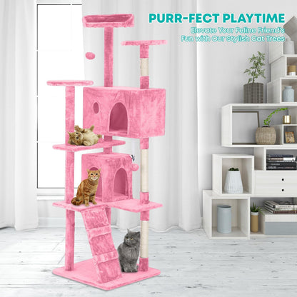 FDW Cat Tree 70in Cat Tower Multi-Level Durable Cat Scratching Post & Cozy Fun Cat Jumping Platform