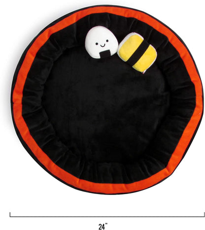 TONBO Soft Plush Small Cute and Cozy Sushi Dog Cat Bed with Two Sushi Crinkle Toys, Washer and