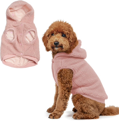 Spark Paws Teddy Dog Sweater, Sherpa Jacket Vest with Warm Fleece Lining, Winter Coat Suitable for