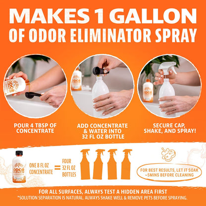 Angry Orange Pet Odor Eliminator Concentrate for Cat Urine and Smells - Fresh Scent - 8 oz (Makes