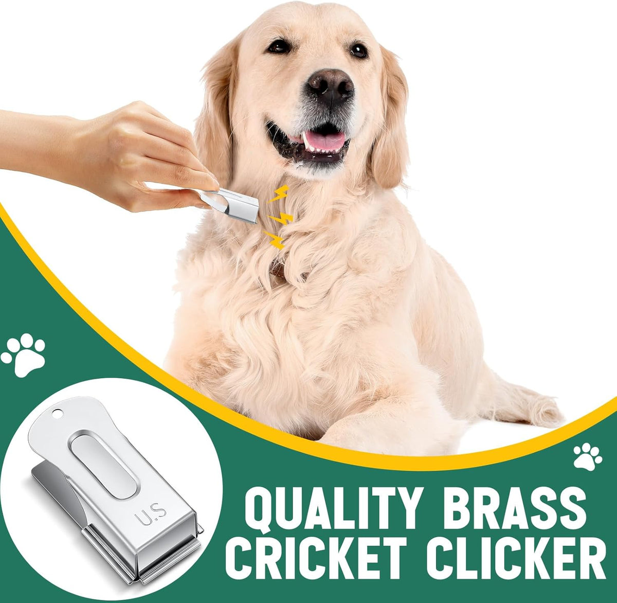 2 Pieces Brass Pet Training Clicker Signaling Cricket Clicker Metal Dog Clicker for Puppy Cats