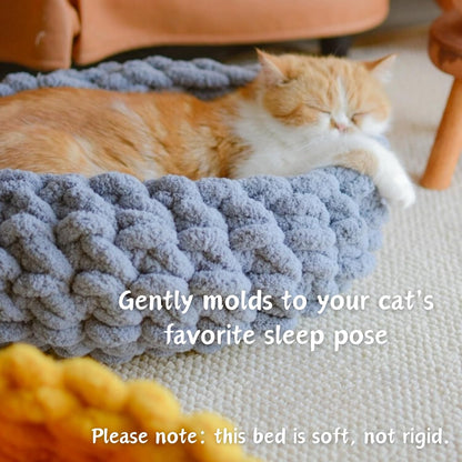 Cat Nest Bed – Premium Handwoven Washable Extra Soft Round Cave House for Indoor Kitten & Kitty