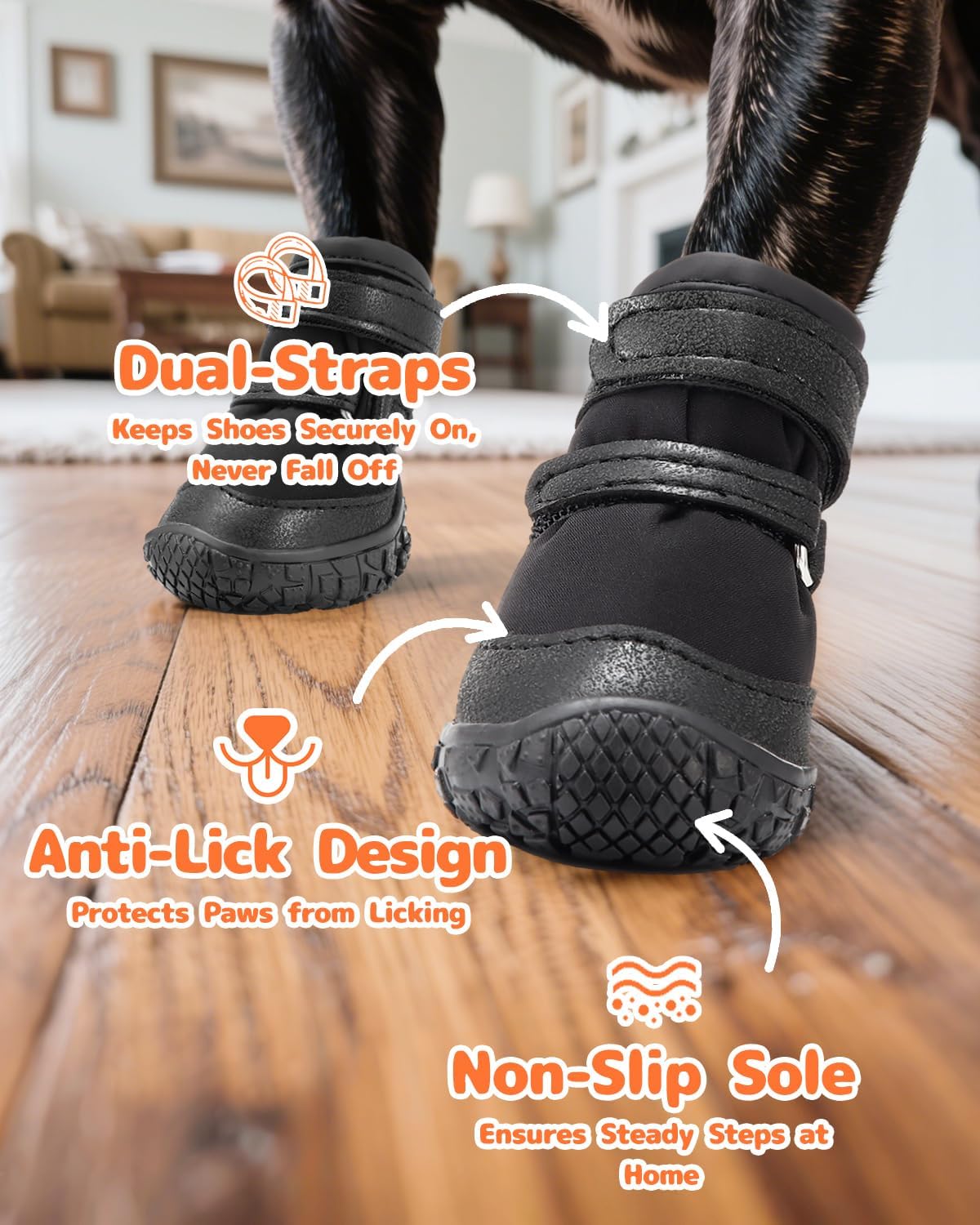 Dog Shoes for Small Dogs, Double Binding Straps Puppy Boots & Paw Protectors for Summer Hot
