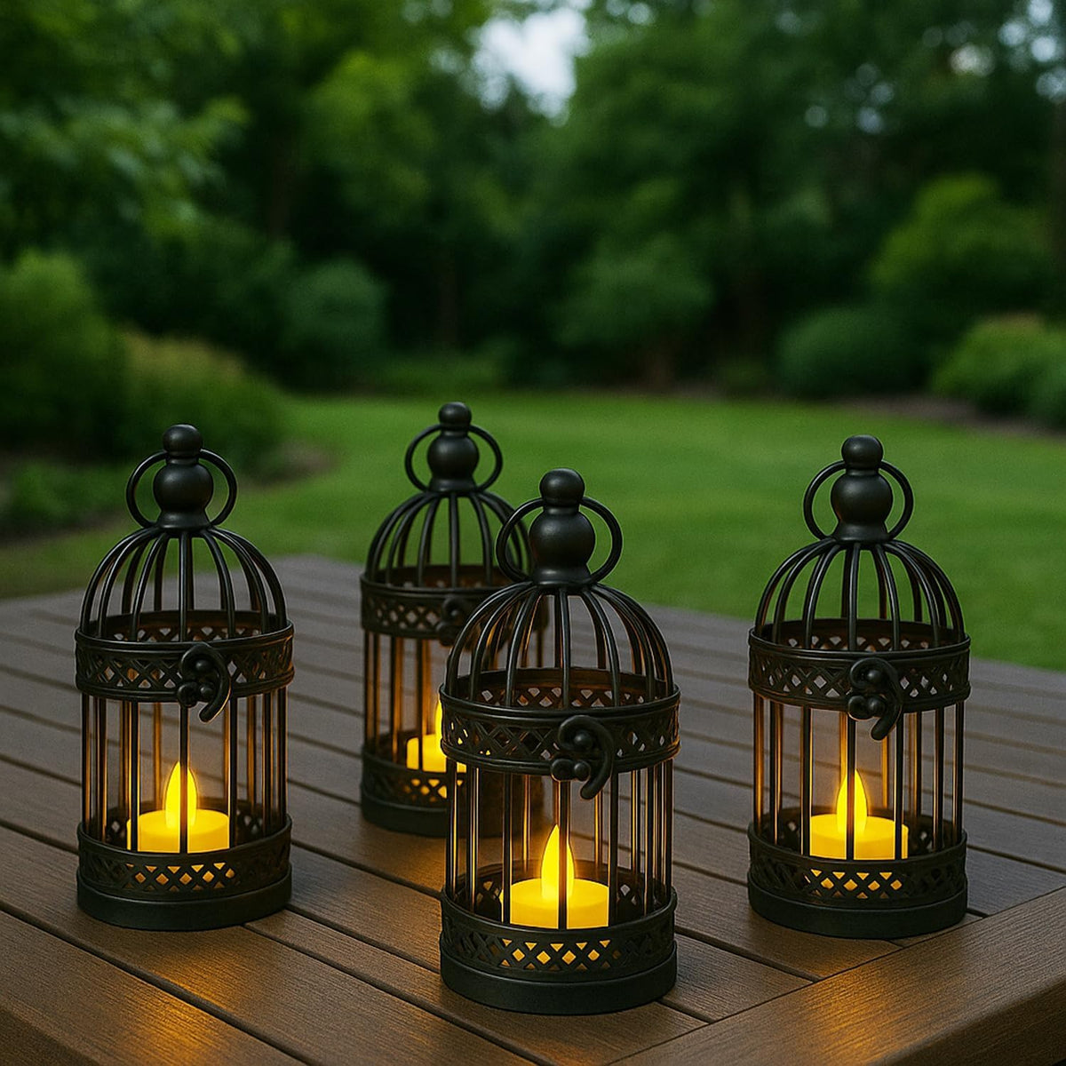 Vela Lanterns Birdcage Decor Candle Holder Lantern Decorative Table Centerpiece Halloween