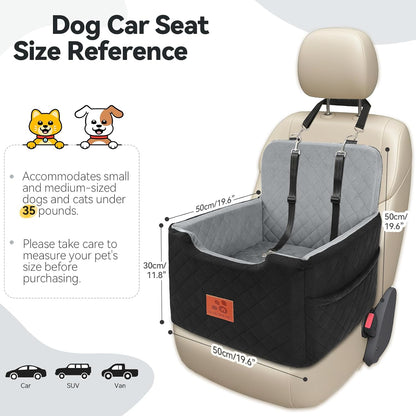 Dog Car Seat for Small/Medium Dogs Under 35lbs,Memory Foam Dog Booster Seats,Detachable and