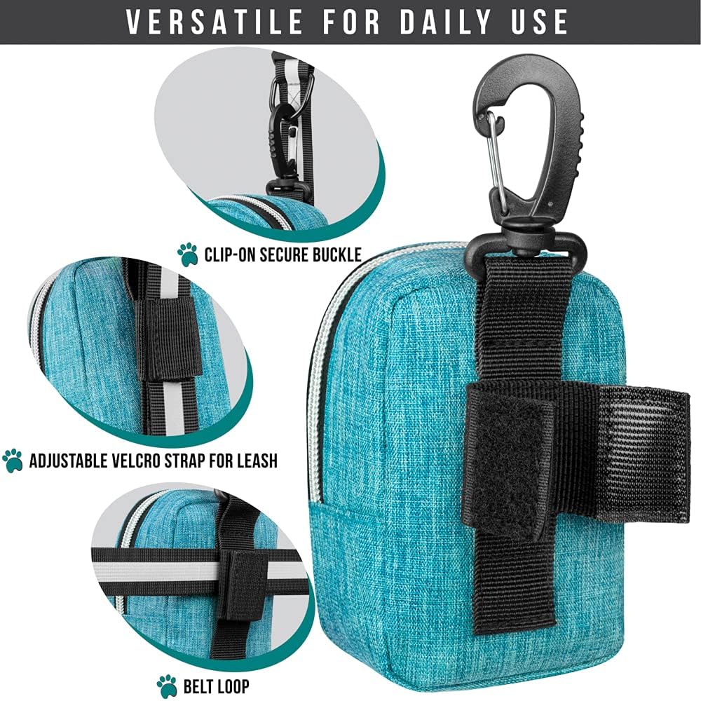 PetAmi Dog Poop Bag Holder for Leash, Pet Waste Dispenser With Clip for Puppy Walking Accessories