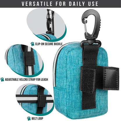 PetAmi Dog Poop Bag Holder for Leash, Pet Waste Dispenser With Clip for Puppy Walking Accessories