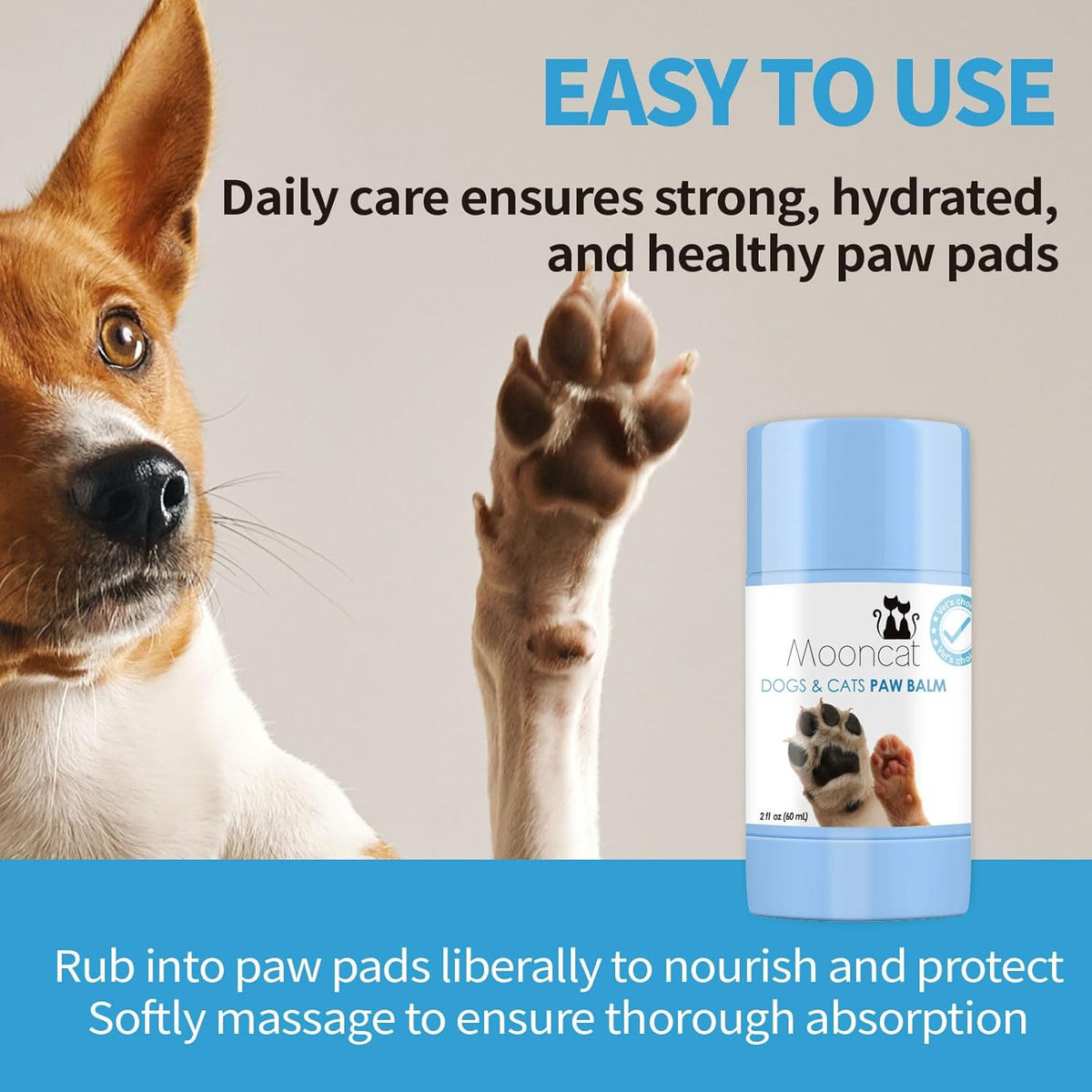 Mooncat Cat Paw Balm ??Cat-Specific Paw & Nose Moisturizer for Dry Cracked Pads, Fast Absorbing