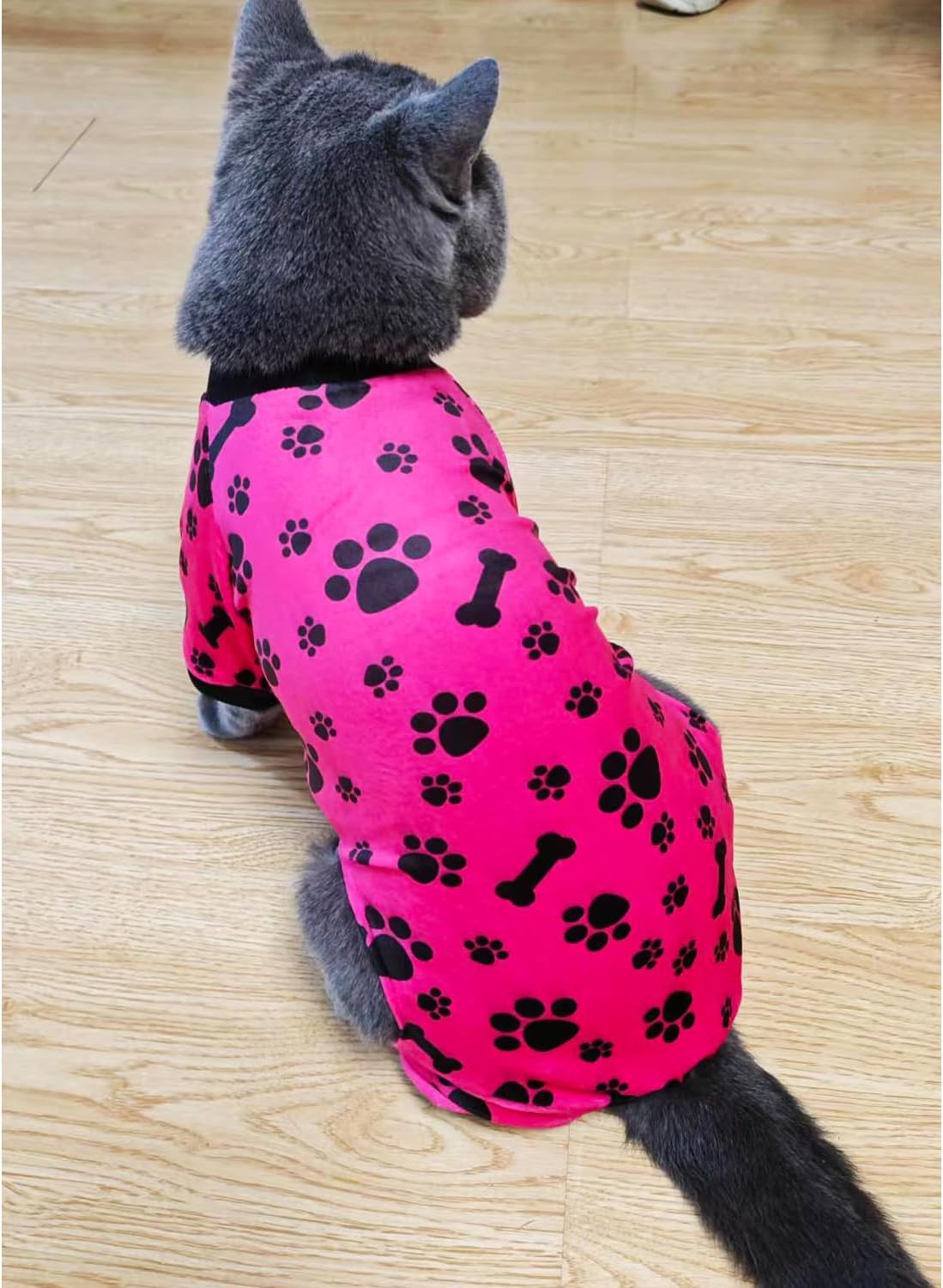 PET SHOW 4 Pack Small Dog Pajamas Paw Bone Patterns Cute Clothes for Medium Dogs Soft Fleece