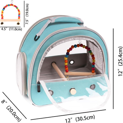 Portable Parrot Travel Cage Carrier with Small Swing Toy&Cage Colorful Toys Set Small Bird Parakeet