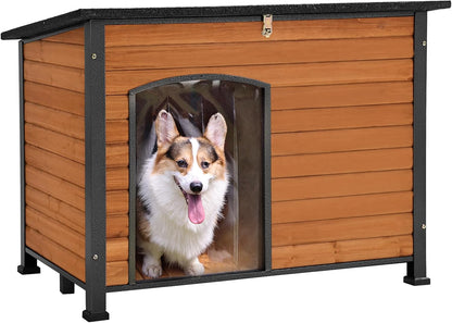 GUTINNEEN Chew Proof Dog House with Metal Iron Frame Outdoor Dog Kennel for Small Medium Large