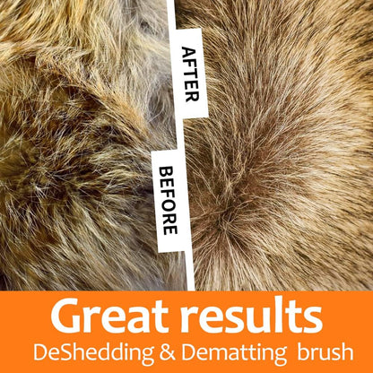 Undercoat Rake for Dogs, 2 in 1 Dematting Comb & Deshedding Tool for Long Hair Pets, Pet Hair