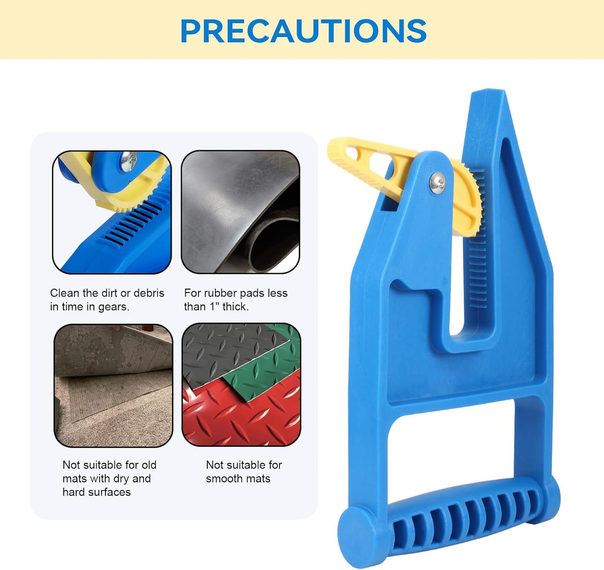 Heavy Duty Stall Mat Gripper, a Pair of Mat Mover Tool - Effortless Remover for Thick Rubber Mats