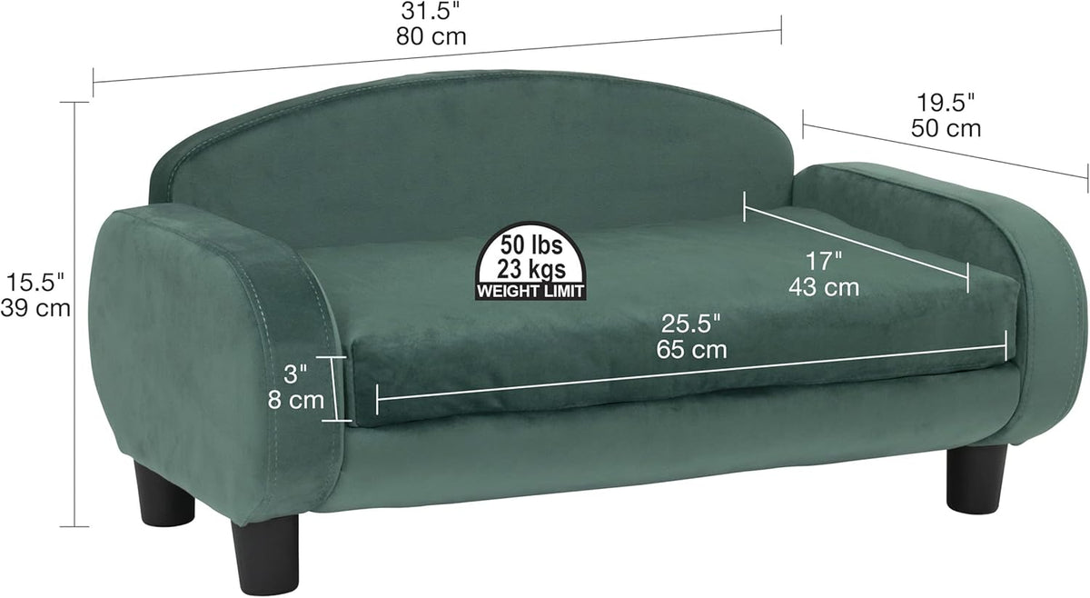 Paws & Purrs Cat Sofa Bed, Pet Couch for Indoor Cats Elevated Cat Beds with Removable Washable